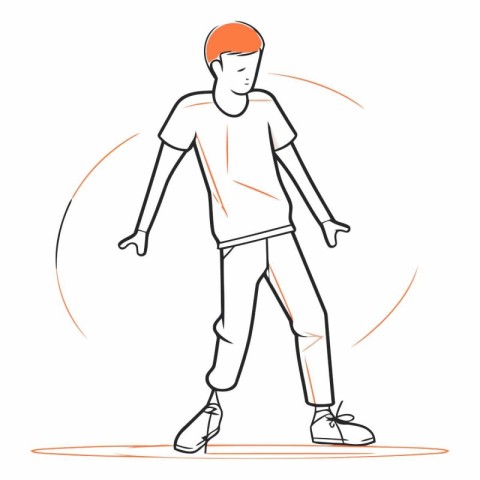 Vector illustration of a skateboarder on a white background. Ske