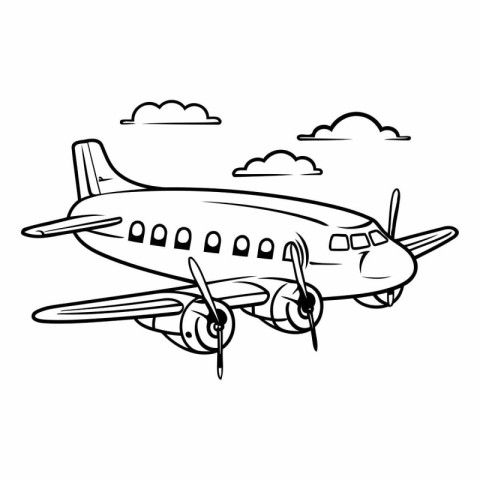 Airplane icon. Outline illustration of airplane vector icon for