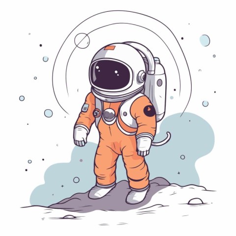 Astronaut in outer space. Astronaut in spacesuit