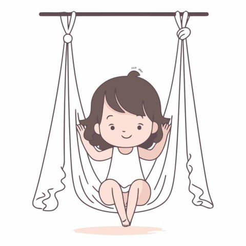 cute little girl in the hammock vector design illustration graph