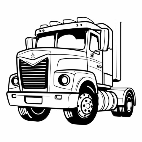 Vector illustration of a big truck isolated on a white backgroun