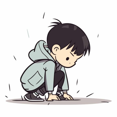 Illustration of a Kid Boy Walking Down the Street with His Backp