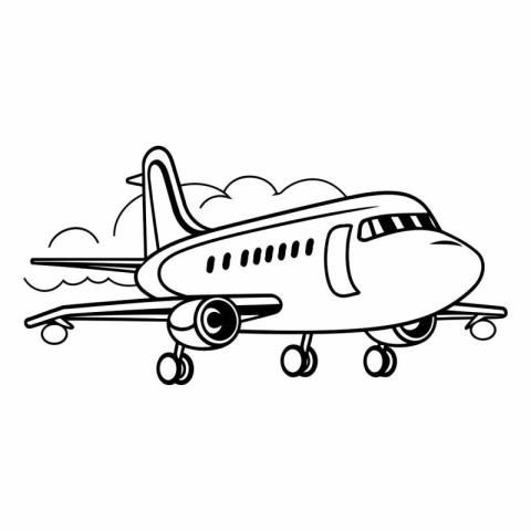 airplane flying transport isolated icon vector illustration desi