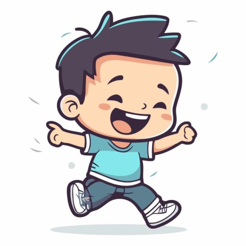 Cute Kid Running - Cartoon Vector IllustrationÃ¯Â»Â¿