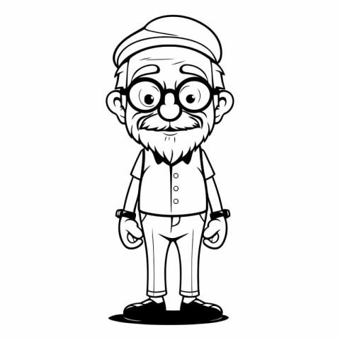 Grandfather cartoon icon. Old person grandparents and avatar the