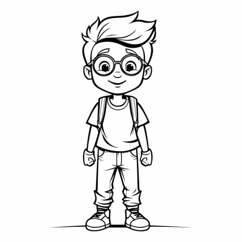 Cute little boy cartoon character of cute little boy.