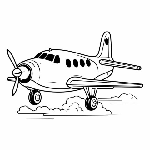 Airplane cartoon isolated on white background of airplane.