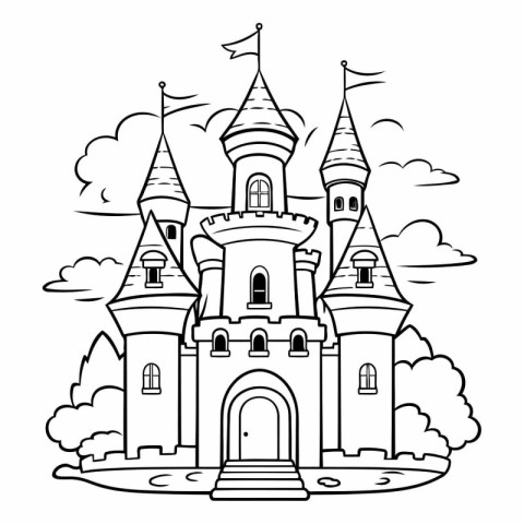 Castle icon. Fairytale fantasy and fairytale theme. Isolated des