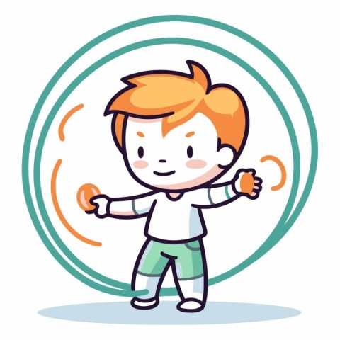 Cute little boy cartoon vector illustration. Colorful and detail