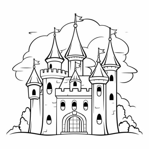 Castle design. Fairytale history medieval fantasy kingdom fairyt