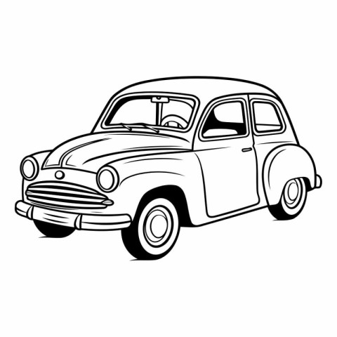 Retro car on white background for your design.