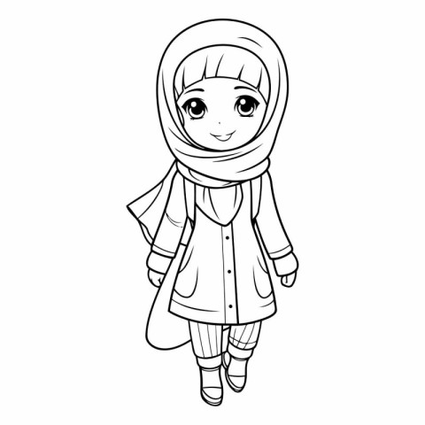 cute muslim girl in hijab vector illustration design vector illu