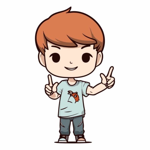 cute little boy cartoon vector illustration graphic design vecto