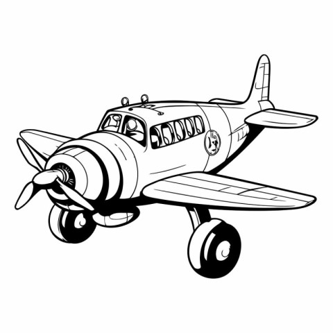 Retro airplane on white background for your design.