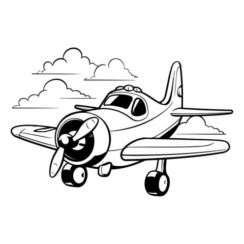 airplane flying icon over white background. black and white desi