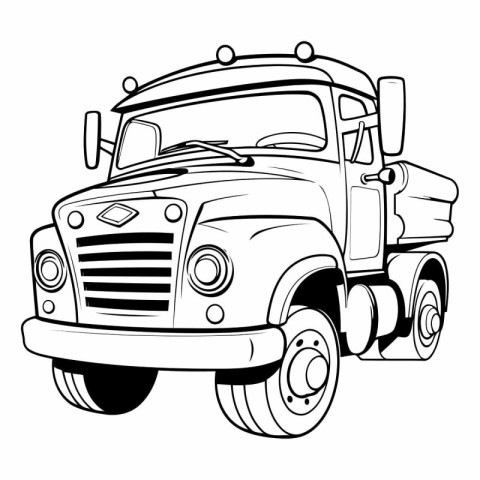 Vector illustration of a big truck on a white background. Colori