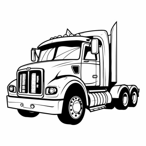 Vector illustration of a white truck on a white background. Desi