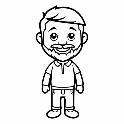 cute grandfather with mustache and casual clothes cartoon vector