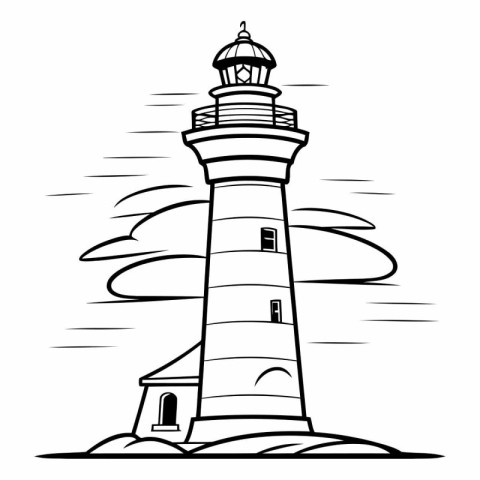 Lighthouse on the island. sketch for your design