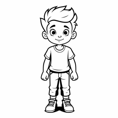 cute little boy cartoon vector illustration graphic design vecto