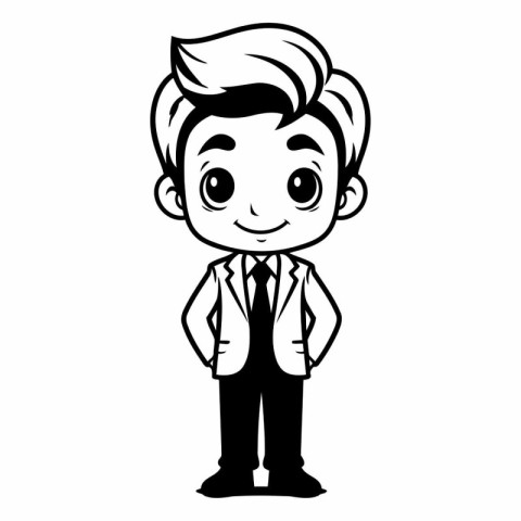 Cute Businessman Cartoon Mascot Character Vector Illustration.