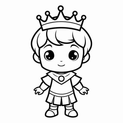 Cute cartoon prince. Coloring book for children.