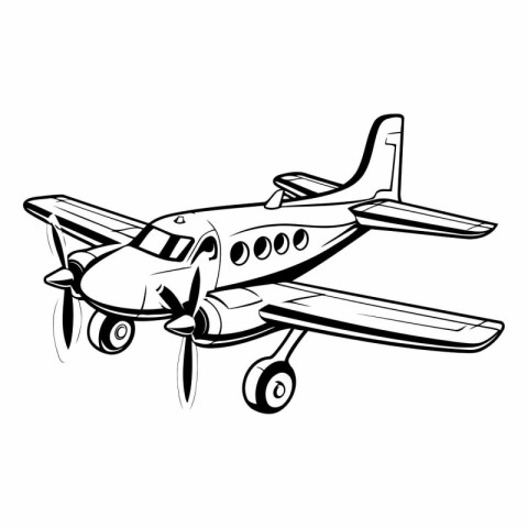 Airplane vector illustration isolated on white background of air