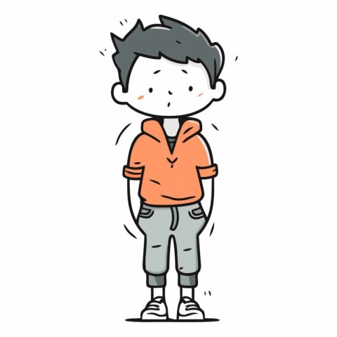 Cartoon boy of a boy in casual clothes.