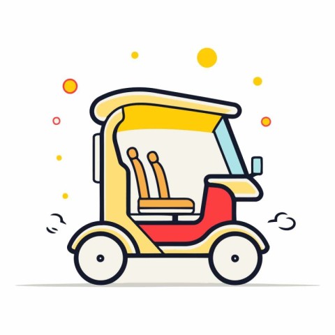 Tuk tuk line icon. flat design.