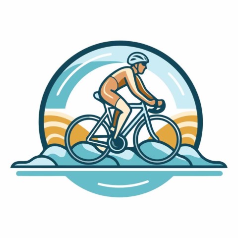 Cyclist riding bicycle on the beach of a cyclist riding a bicycl