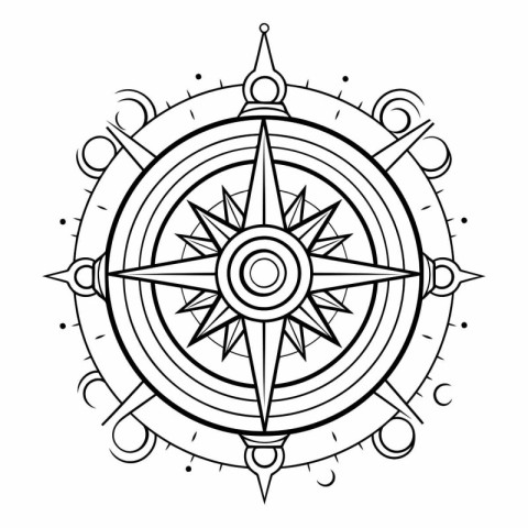 Compass icon. Outline illustration of compass vector icon for we