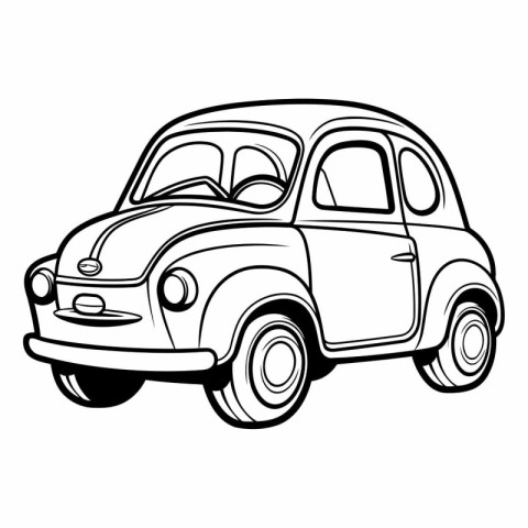 Retro car on a white background for your design