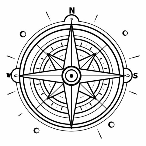 Compass icon. Outline illustration of compass vector icon for we