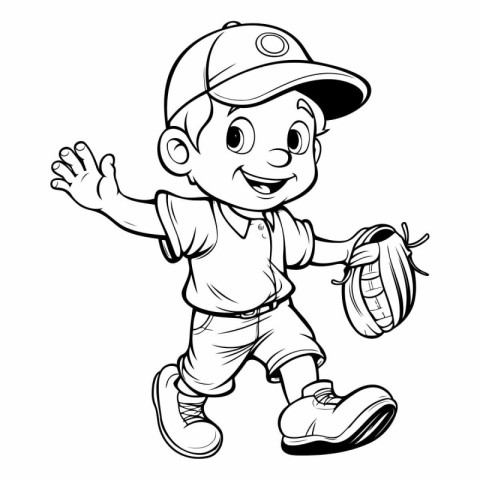 Baseball Player Cartoon Mascot Character Vector Illustration for