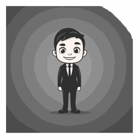 businessman cartoon icon in flat design style isolated on gray b