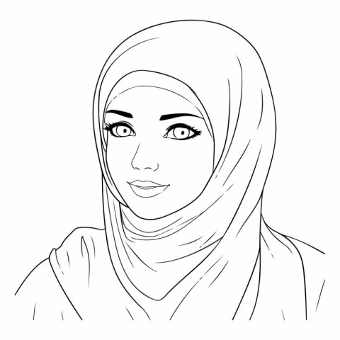 Hijab woman face of a beautiful muslim woman.