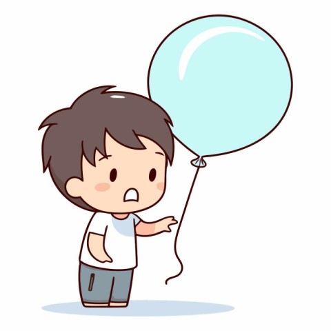 Boy holding a balloon of a boy with balloon.