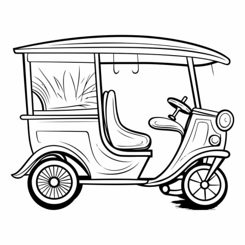 Tuk-tuk car on a white background