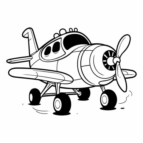 Cartoon airplane. Coloring book for children.