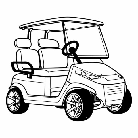 golf cart cartoon isolated vector illustration graphic design in