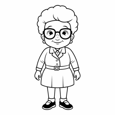 cute little girl with glasses character vector illustration desi