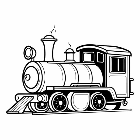 Steam locomotive icon isolated on white background.