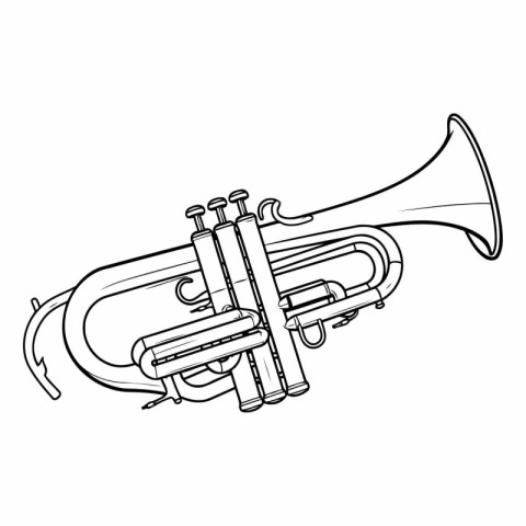 Trumpet icon. Outline illustration of trumpet vector icon for we