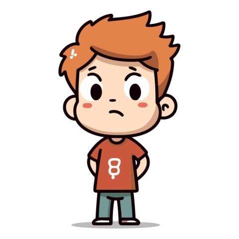 Angry Face - Cartoon Teenager Vector IllustrationÃ¯Â»Â¿