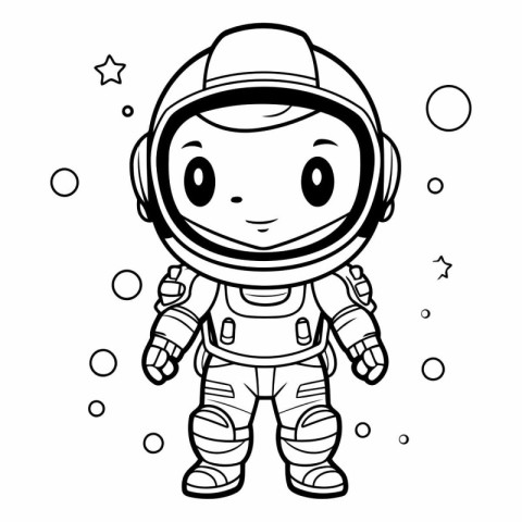 Coloring book for children: astronaut in spacesuit