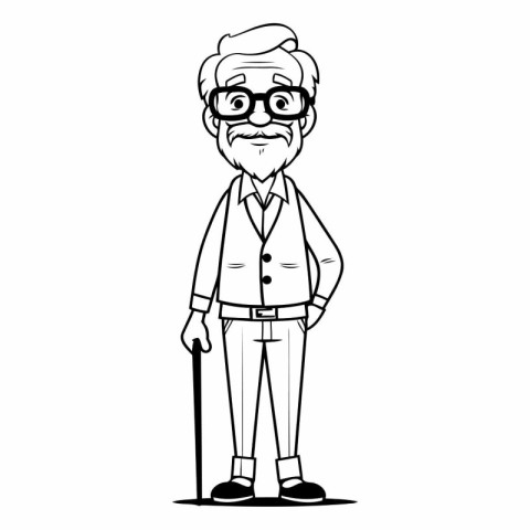 Grandfather cartoon design. Old person grandparents man avatar s