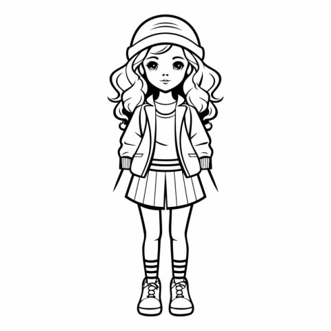 cute little girl with winter clothes vector illustration design