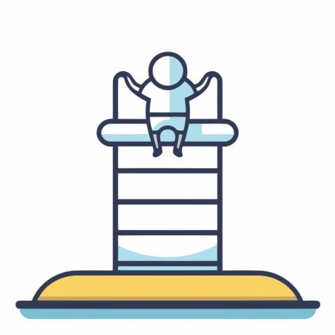 Businessman on top of stairs isolated icon vector illustration d