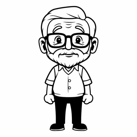 Grandfather Cartoon Mascot Character Vector Illustration Design.