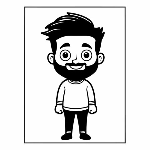 man with beard and mustache cartoon vector illustration graphic